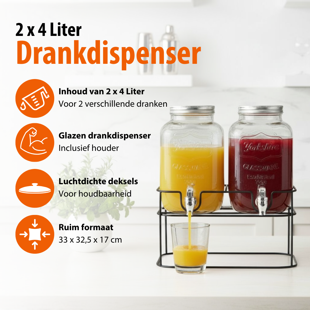 Drink Disp With Stand 4Lx 2Pcs
